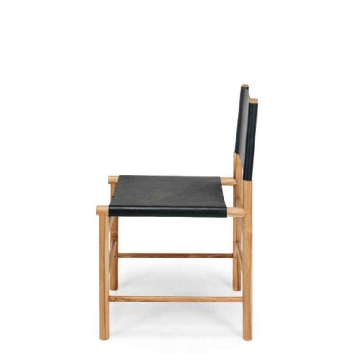 Ned Dining Chair - Black (Teak & Leather)