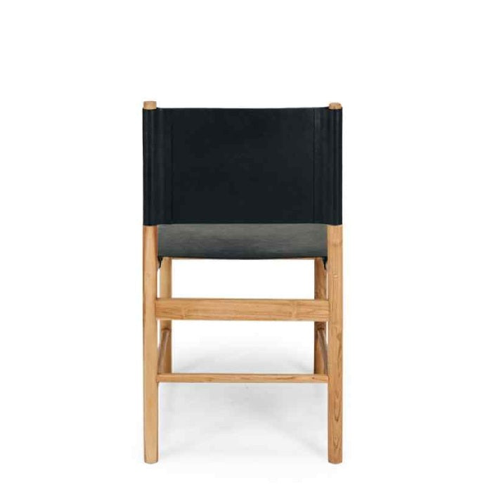 Ned Dining Chair - Black (Teak & Leather)