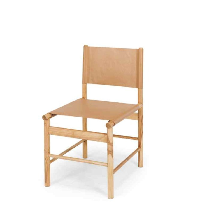 Ned Dining Chair - Saddle (Teak & Leather)