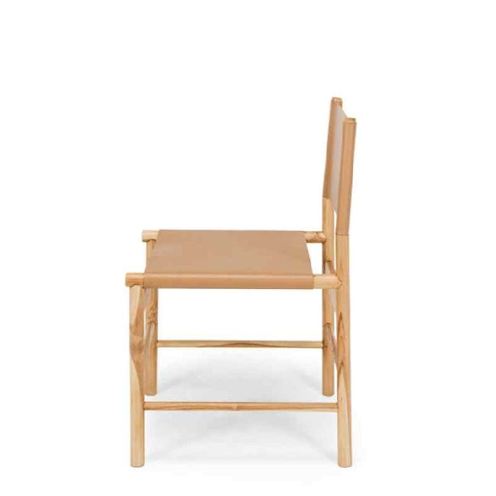 Ned Dining Chair - Saddle (Teak & Leather)