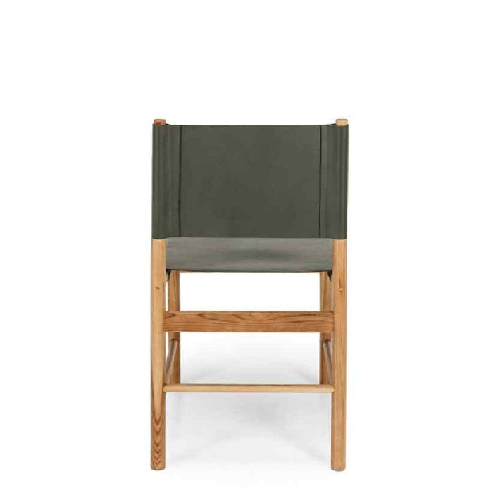Ned Dining Chair - Olive (Teak & Leather)