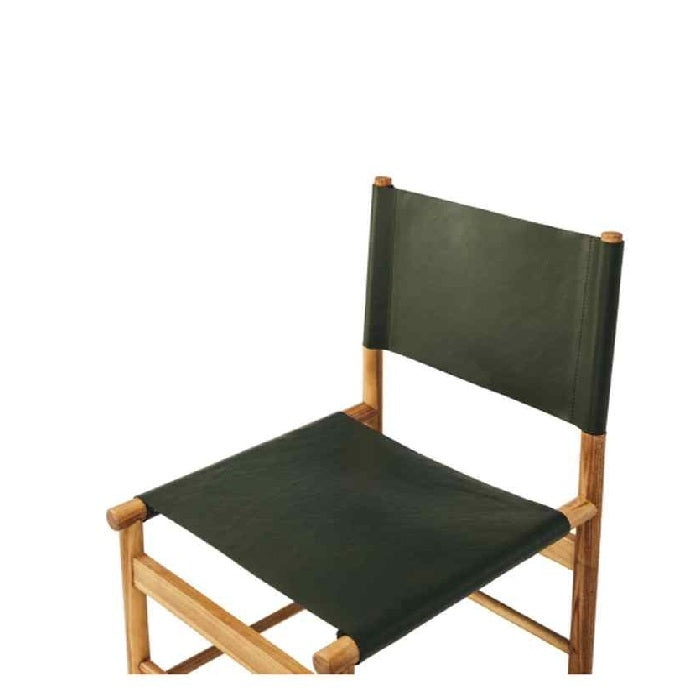 Ned Dining Chair - Olive (Teak & Leather)