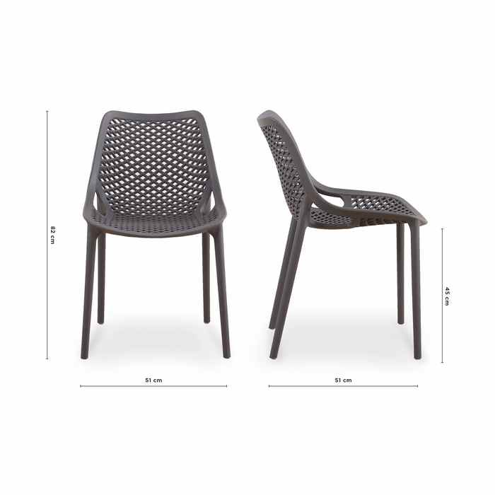 Soprano Outdoor Chair - Dark Grey (Stackable) - Paulas Home & Living