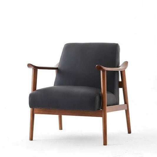 Spencer Mid-Century Leather Chair, Black - Paulas Home & Living