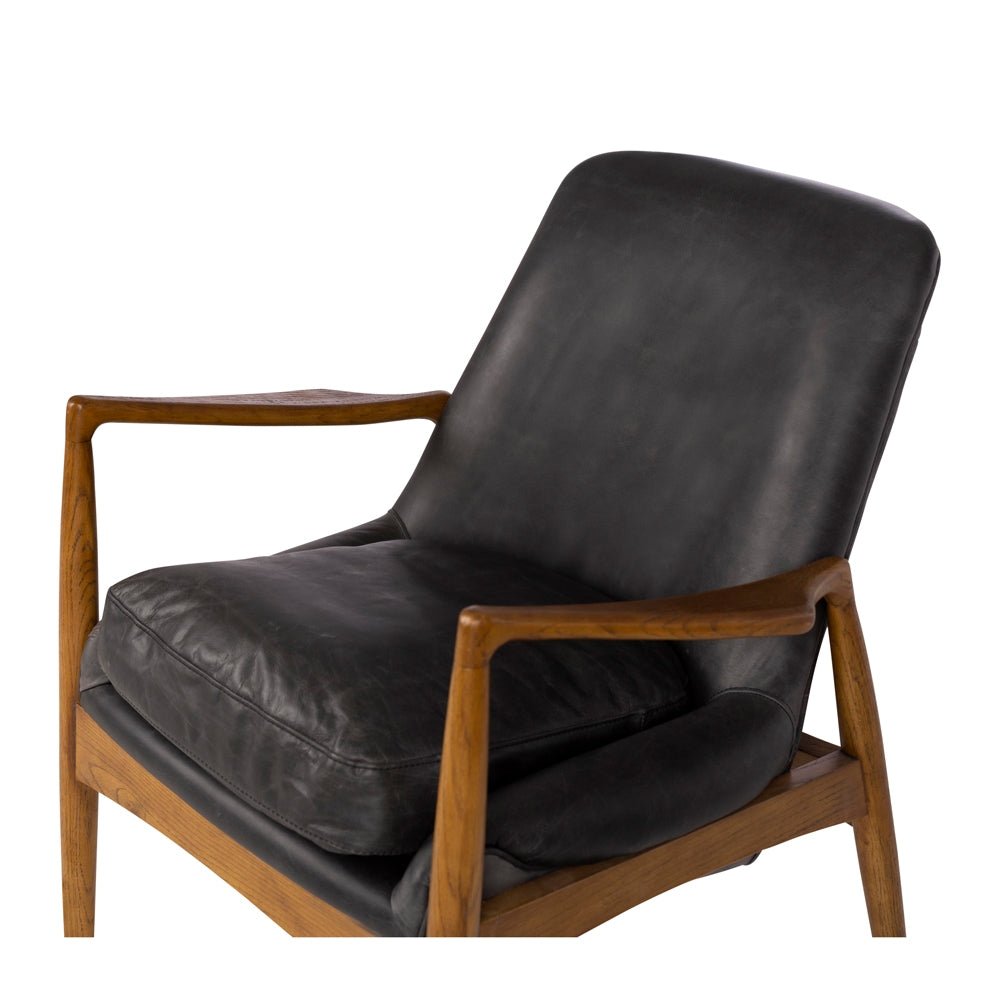 Steiner Armchair Black Wax Leather - Paulas Home & Living