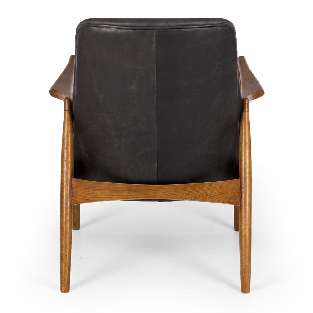Steiner Armchair Black Wax Leather - Paulas Home & Living