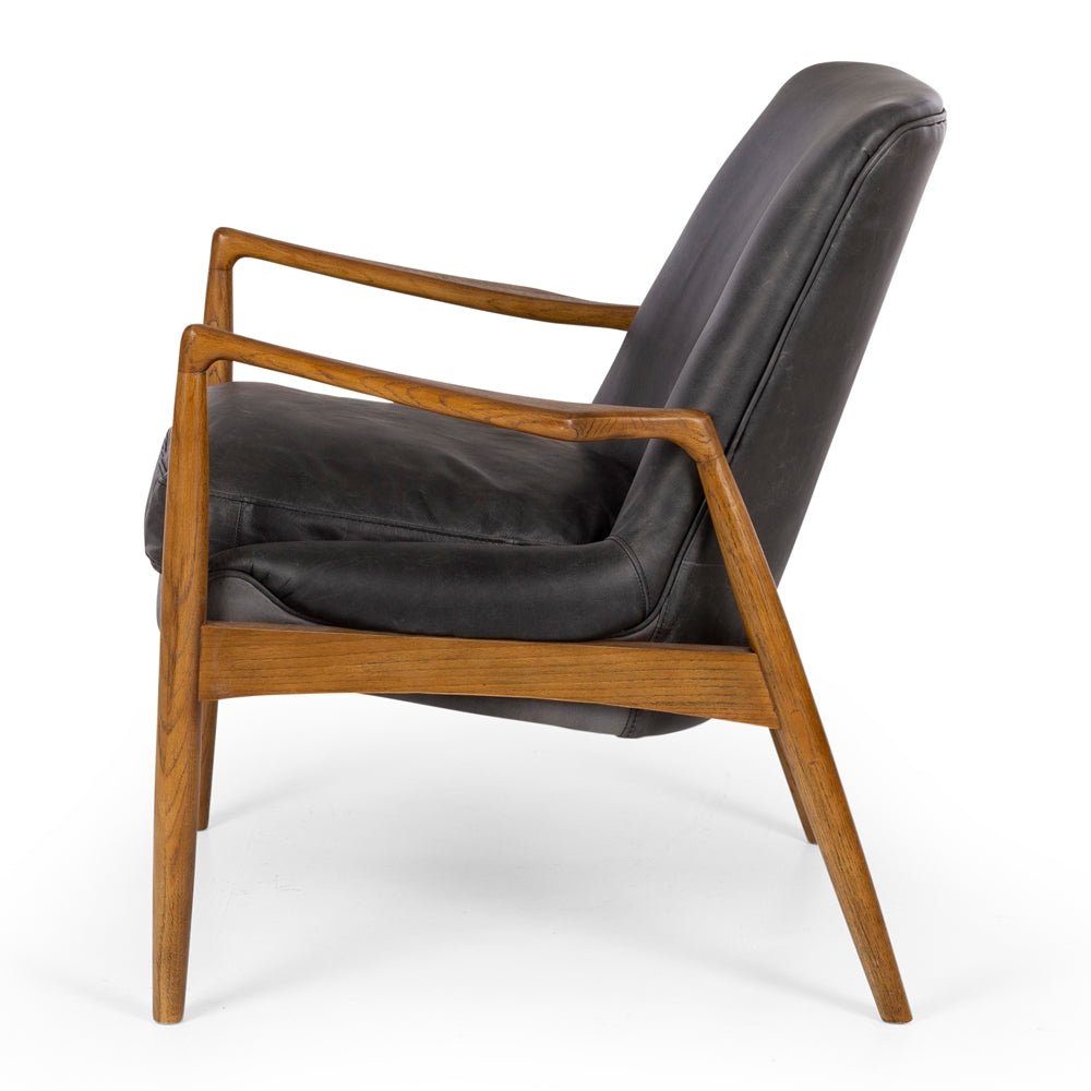 Steiner Armchair Black Wax Leather - Paulas Home & Living