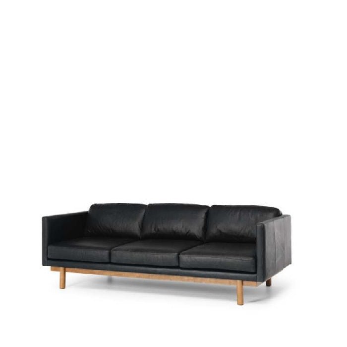 Strada 3 Seater - Black Leather - Paulas Home & Living