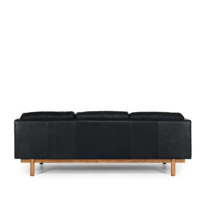 Strada 3 Seater - Black Leather - Paulas Home & Living