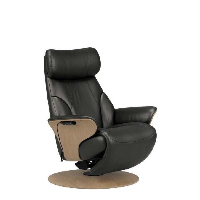 Stressless® Adam Power Recliner - Disc Base (Paloma Black) - Paulas Home & Living