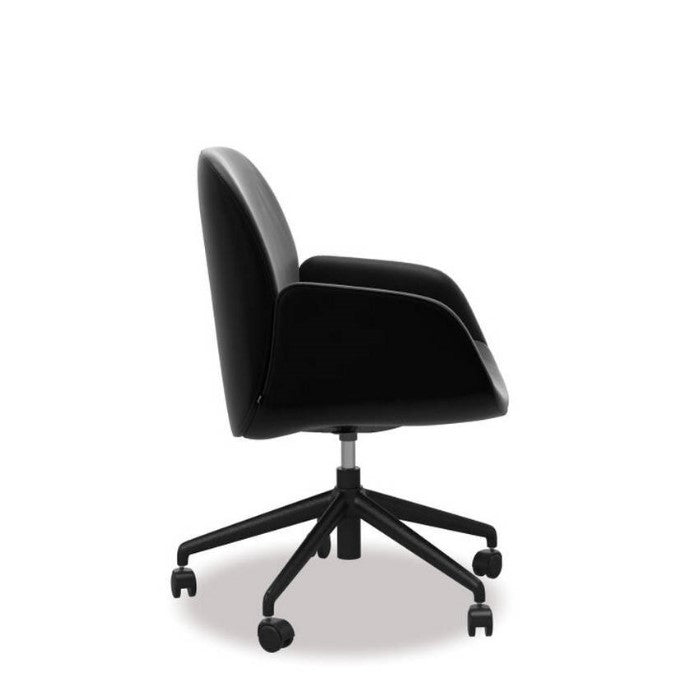 Stressless® Bay Leather Home Office Chair - Low Back (Paloma Black) - Paulas Home & Living