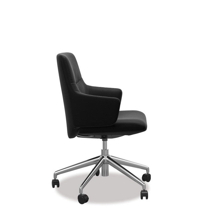 Stressless® Mint Leather Home Office Chair - Low Back (Paloma Black) - Paulas Home & Living