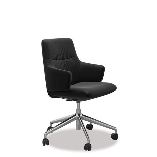 Stressless® Mint Leather Home Office Chair - Low Back (Paloma Black) - Paulas Home & Living