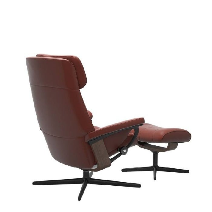 Stressless® Paul Leather Recliner - Cross Base (Paloma Dark Henna) - Paulas Home & Living