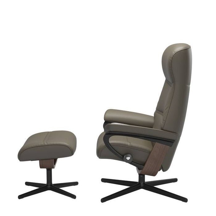 Stressless® Philip Medium Leather Recliner - Cross Base (Velaro Forest Green) - Paulas Home & Living