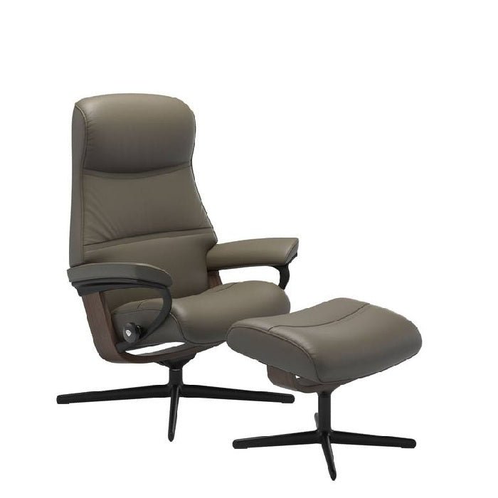Stressless® Philip Medium Leather Recliner - Cross Base (Velaro Forest Green) - Paulas Home & Living