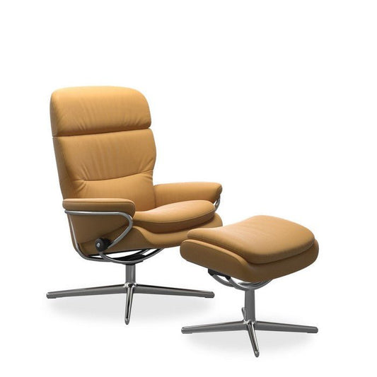 Stressless® Rome Leather Recliner Adjustable Headrest - Cross Base - Paulas Home & Living