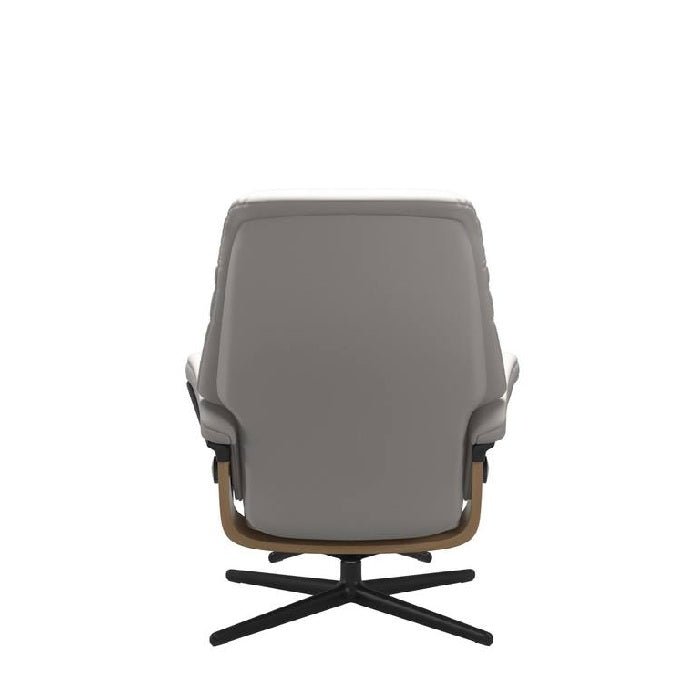 Stressless® Sunrise Medium Leather Recliner - Cross Base (Batick Milky White) - Paulas Home & Living