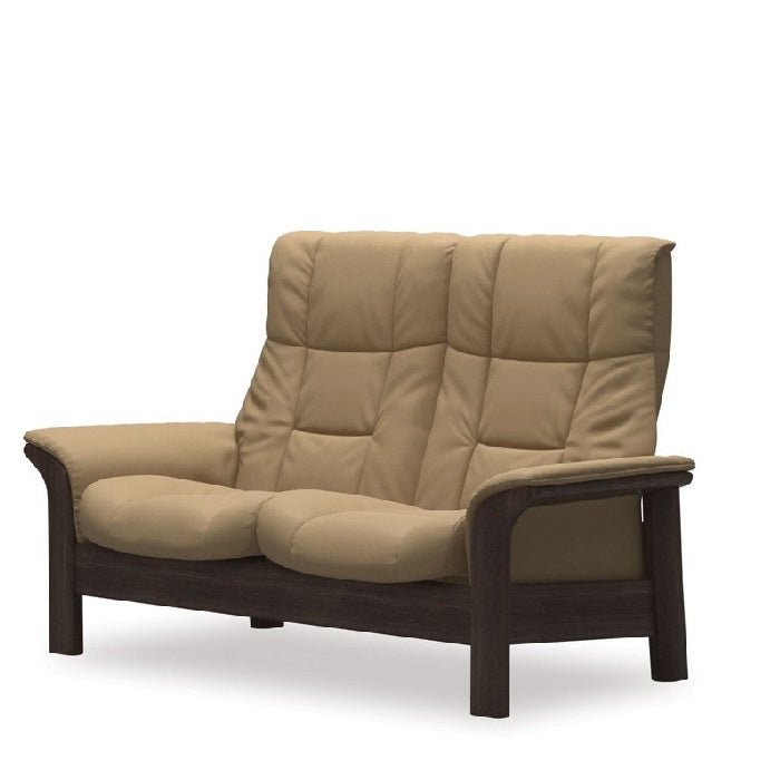 Stressless® Windsor 2 Seater Recliner Sofa - High Back (Paloma Sand leather) - Paulas Home & Living