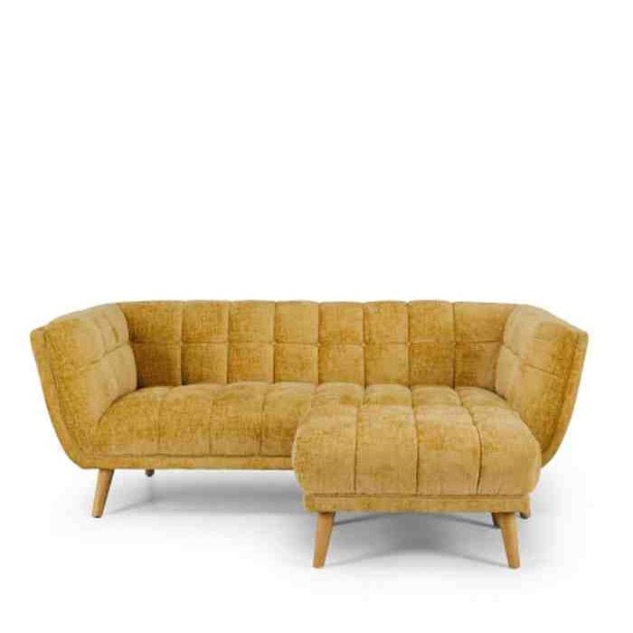 Towelie 3 Seater & Footstool Dijon Yellow - Paulas Home & Living