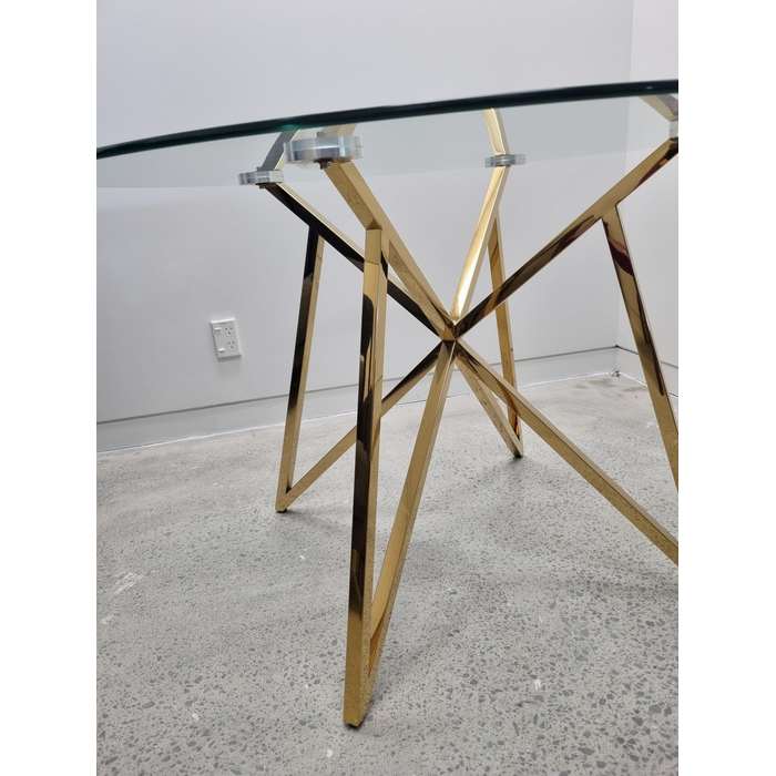 Tucana Dining Table 1200dia - Clear Glass - Paulas Home & Living