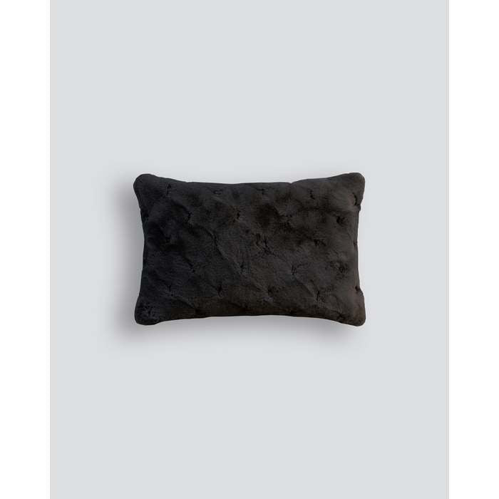Valentina Black Cushion (Faux Fur) - Paulas Home & Living
