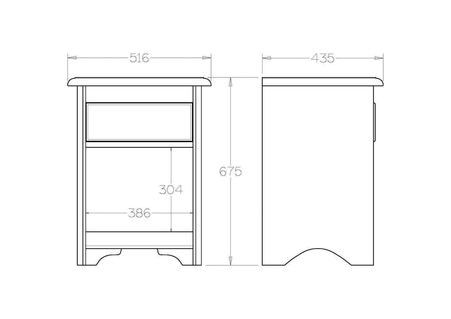Villager BR Bedside 1 Drawer - Paulas Home & Living