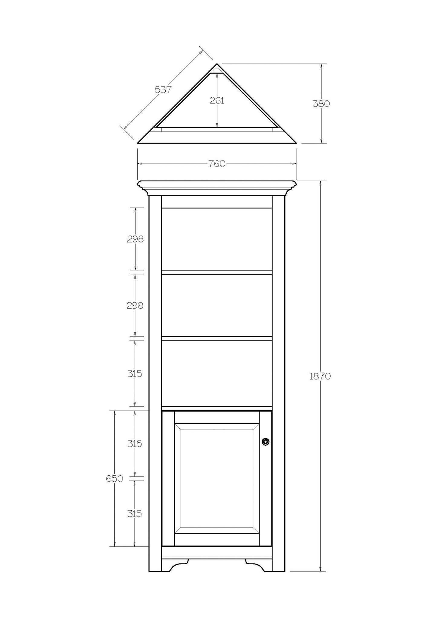 Villager Corner Shelf + Cupboard - Paulas Home & Living