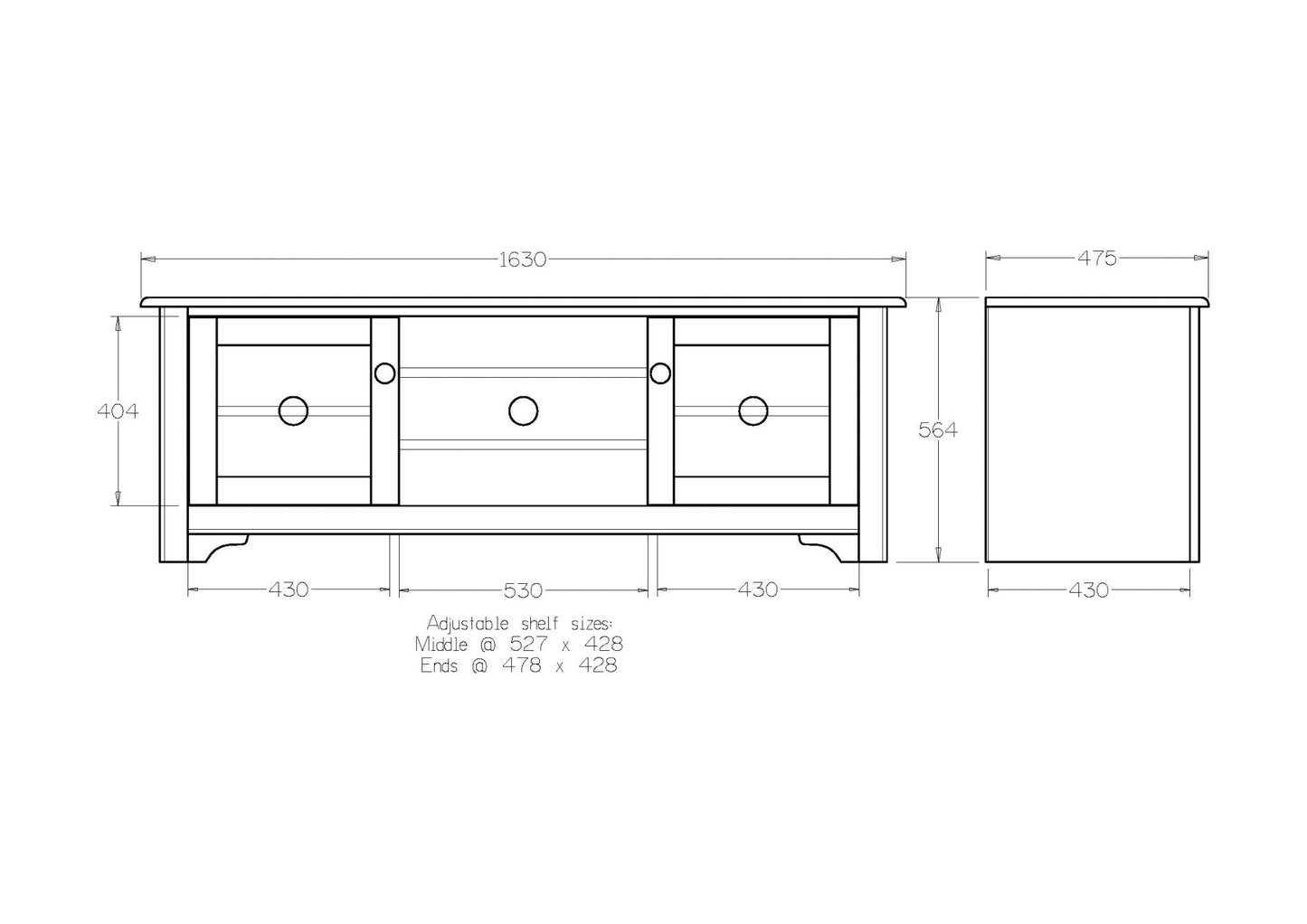Villager Entertainment TV Unit - 1630w - Paulas Home & Living