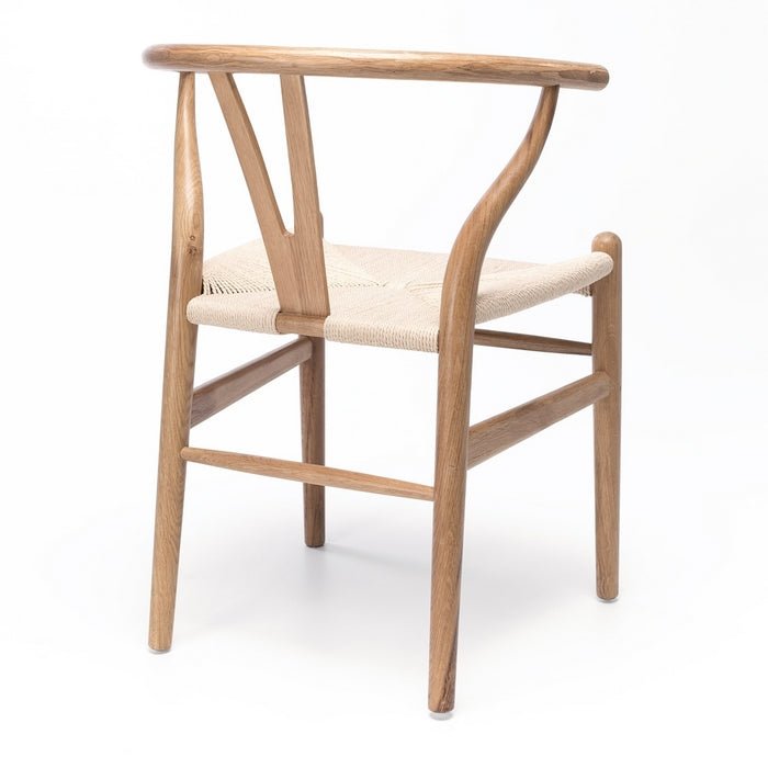 Wishbone Dining Chair - Natural with Natural Seat - crafted in OAK - Paulas Home & Living