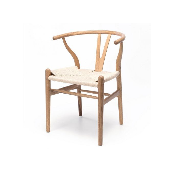 Wishbone Dining Chair - Natural with Natural Seat - crafted in OAK - Paulas Home & Living