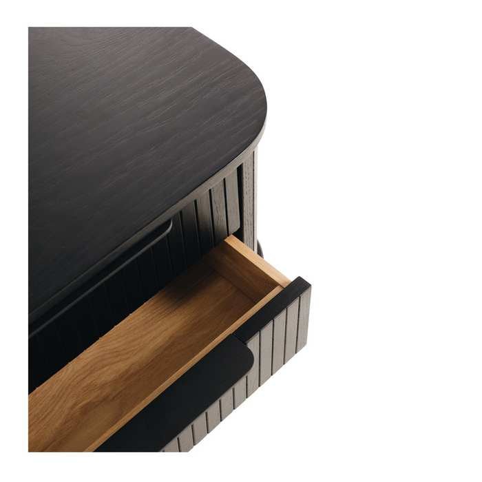 Anders Bedside Cabinet - 2 Drawer (Black Oak) - Paulas Home & Living