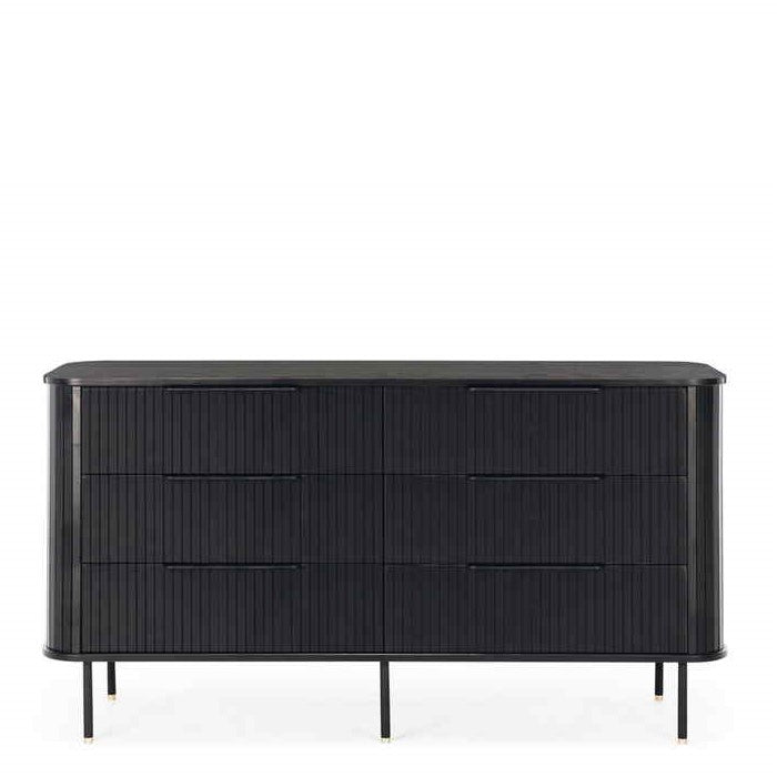 Anders Dresser - 6 Drawer (Black Oak) - Paulas Home & Living