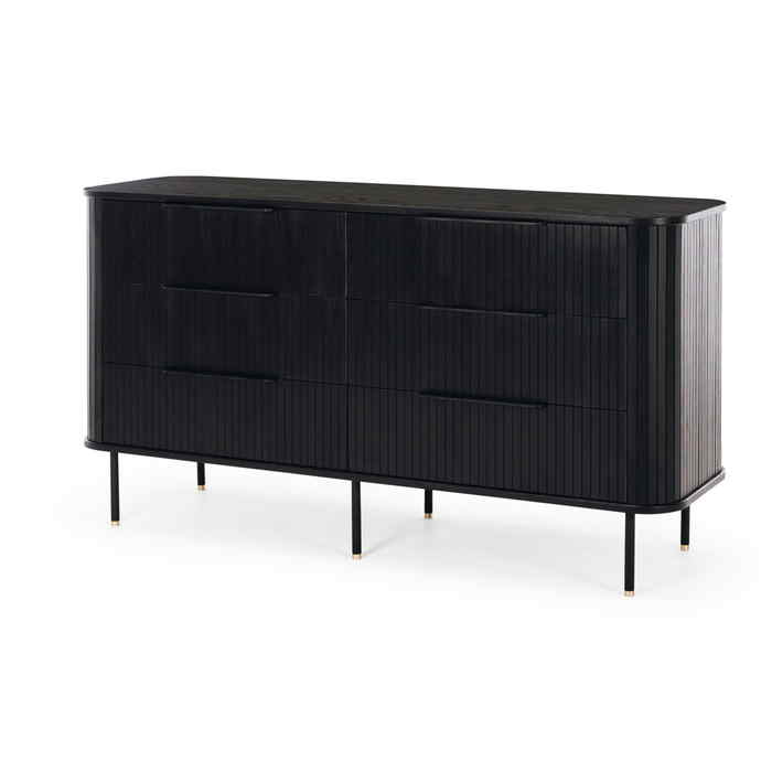 Anders Dresser - 6 Drawer (Black Oak) - Paulas Home & Living