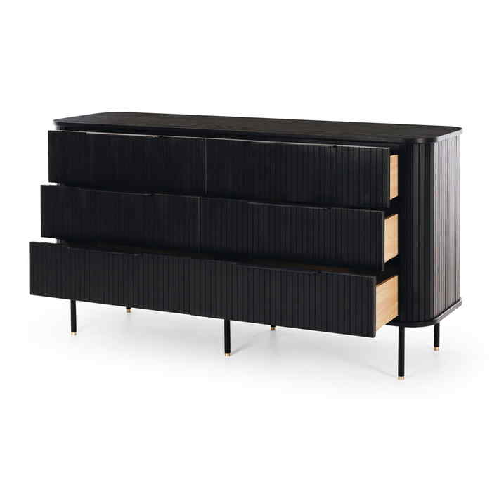 Anders Dresser - 6 Drawer (Black Oak) - Paulas Home & Living