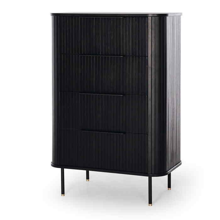 Anders Tallboy - 4 Drawer (Black Oak) - Paulas Home & Living