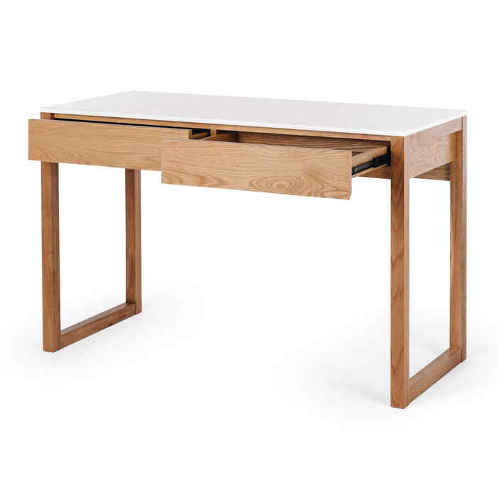 Avalon Desk - Oak with Marble top - Paulas Home & Living