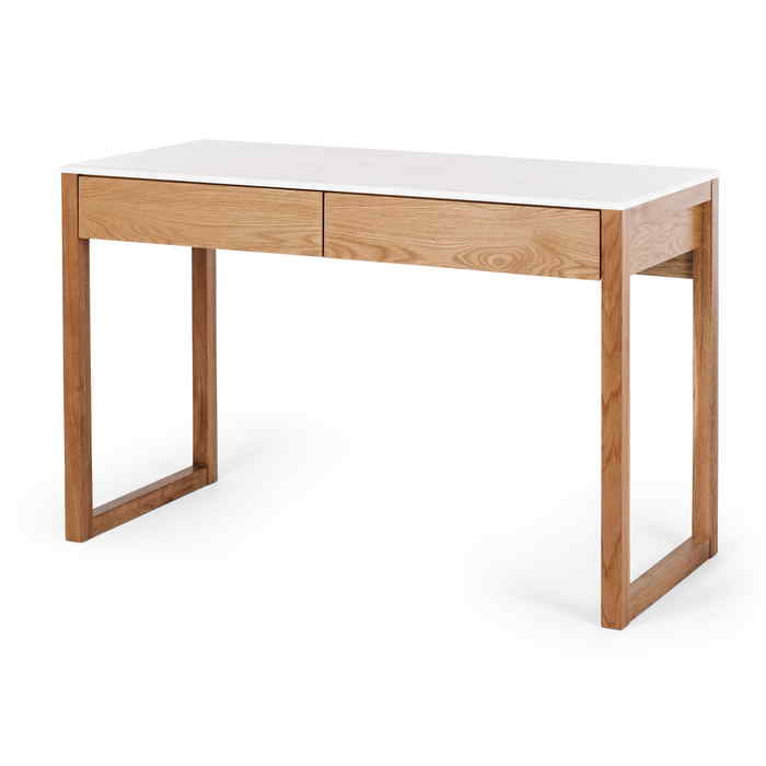 Avalon Desk - Oak with Marble top - Paulas Home & Living