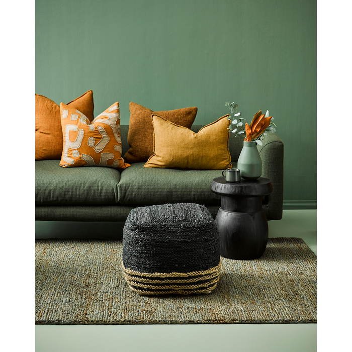 Bogota Ottoman - Black/Natural - Paulas Home & Living