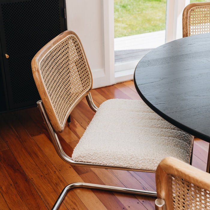 Breuer Dining Chair - Natural Oak Boucle seat - Paulas Home & Living