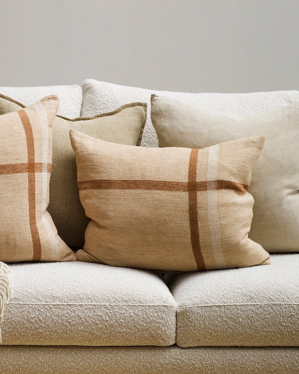 Clintock Taupe Cushion - Paulas Home & Living
