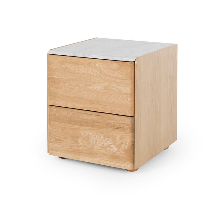 Cube 2 Drawer Bedside - Marble top - Paulas Home & Living