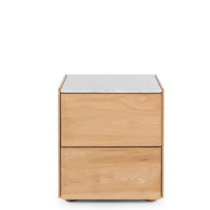 Cube 2 Drawer Bedside - Marble top - Paulas Home & Living