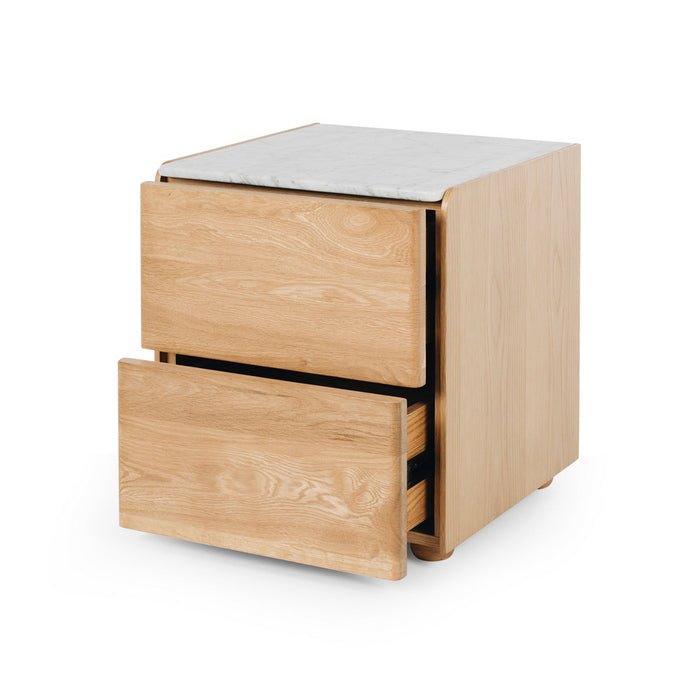 Cube 2 Drawer Bedside - Marble top - Paulas Home & Living