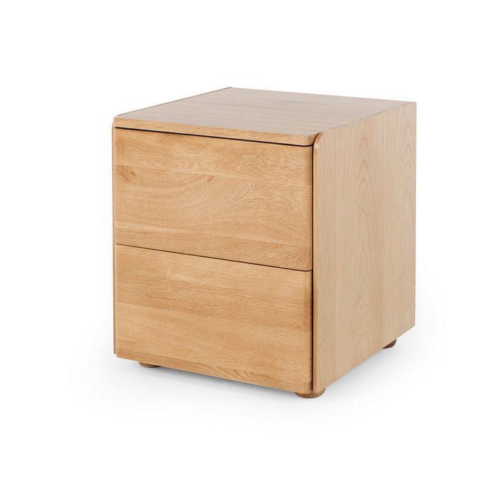 Cube 2 Drawer Bedside - Natural Oak top - Paulas Home & Living