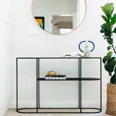 Deco Console Table - Black Oak - Paulas Home & Living