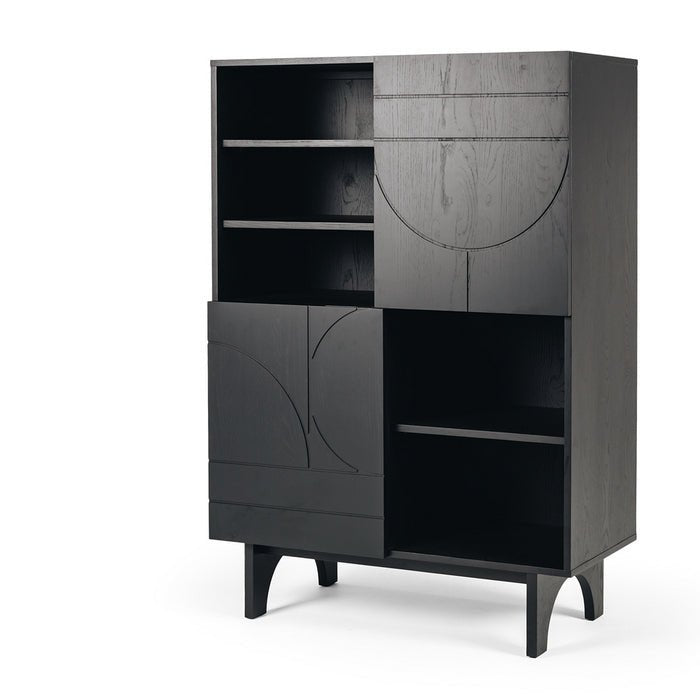 Etch Display Highboard (Black Oak) - Paulas Home & Living