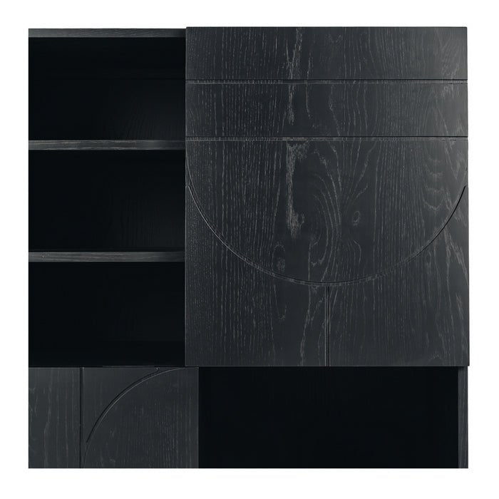 Etch Display Highboard (Black Oak) - Paulas Home & Living