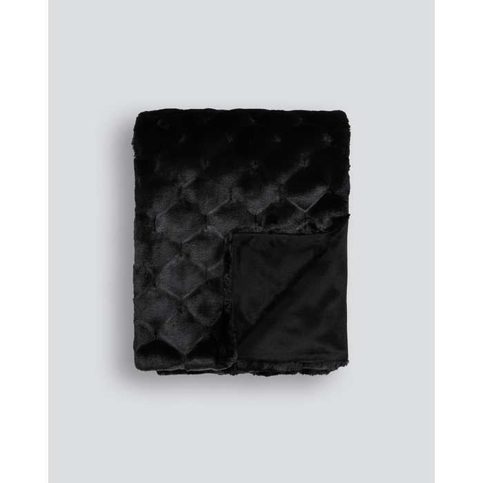 Faux Fur Throw - Valentina Black - Paulas Home & Living