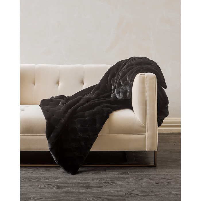 Faux Fur Throw - Valentina Black - Paulas Home & Living